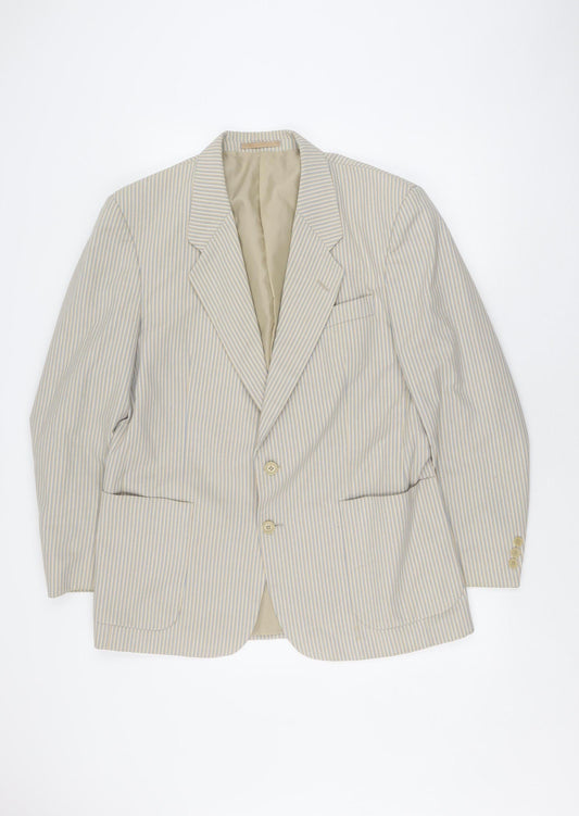 Gurteen Men's Beige Striped Blazer, 42R, Regular Fit