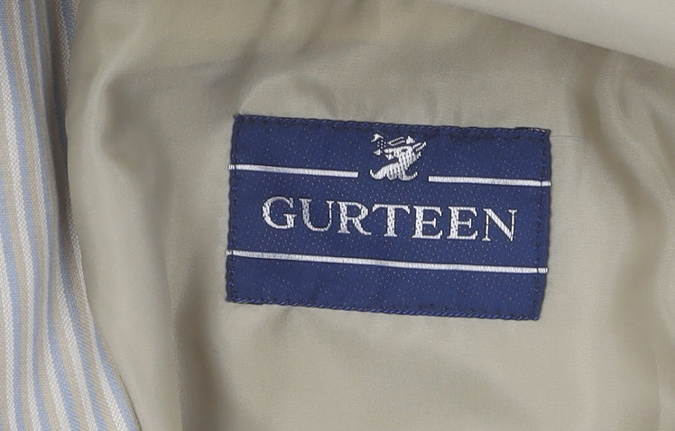 Gurteen Men's Beige Striped Blazer, 42R, Regular Fit