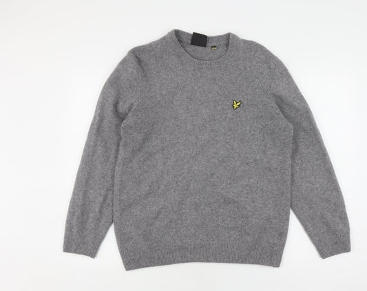 Lyle & Scott Men's Grey Wool Pullover Jumper, S
