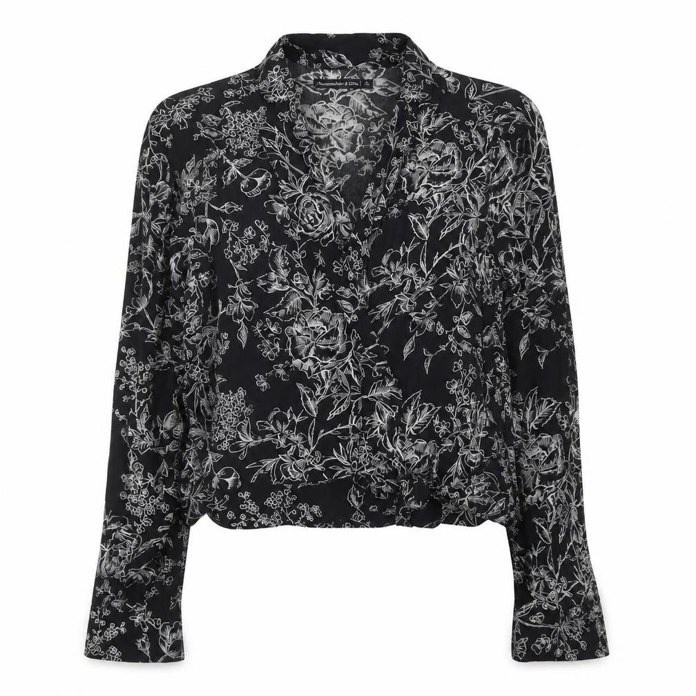 Womens UK Size S Abercrombie & Fitch Black Rayon Blouse