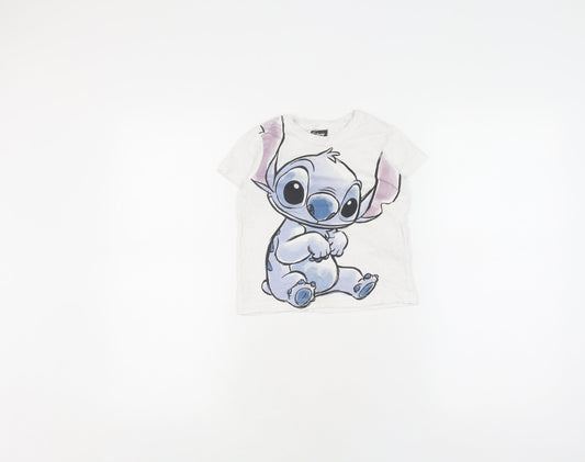Disney at Primark Girls White Stitch T-Shirt 3-4 Years