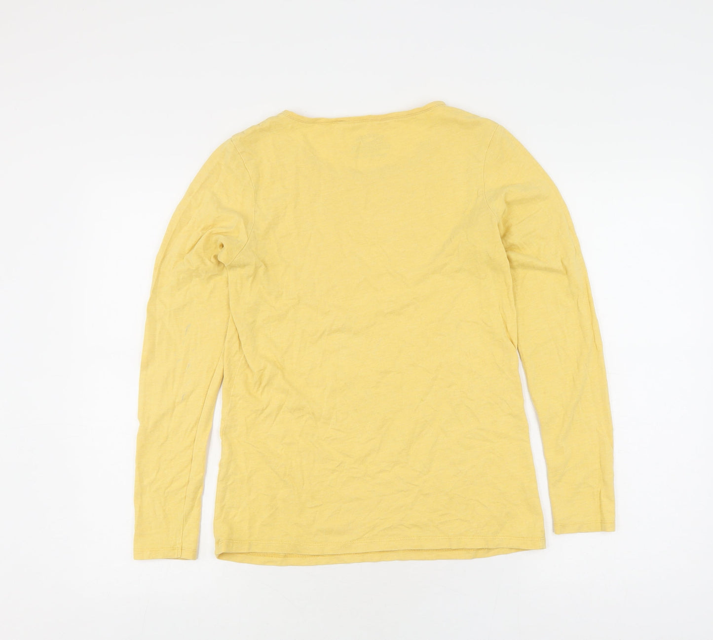 FatFace Women's Yellow Long Sleeve Basic T-Shirt Size 12