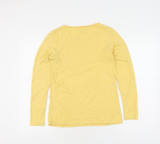 FatFace Women's Yellow Long Sleeve Basic T-Shirt Size 12