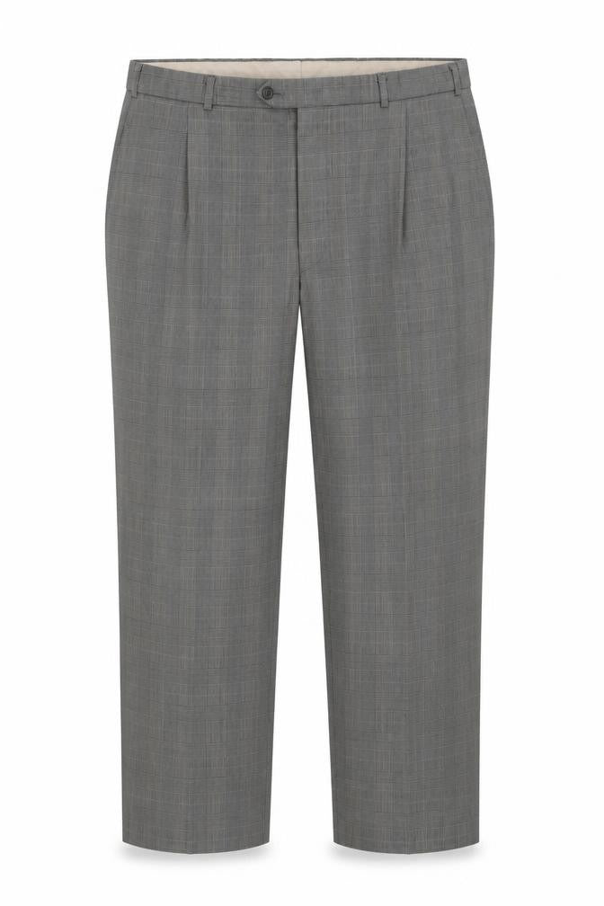 Marks & Spencer Grey Check Dress Pants, Size 10, Unisex
