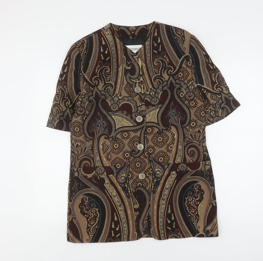 Windsmoor Women's Brown Paisley Button-Up Shirt