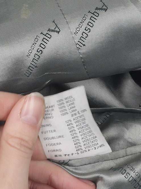 Aquascutum Men's Black Striped Suit Jacket, Size 40R