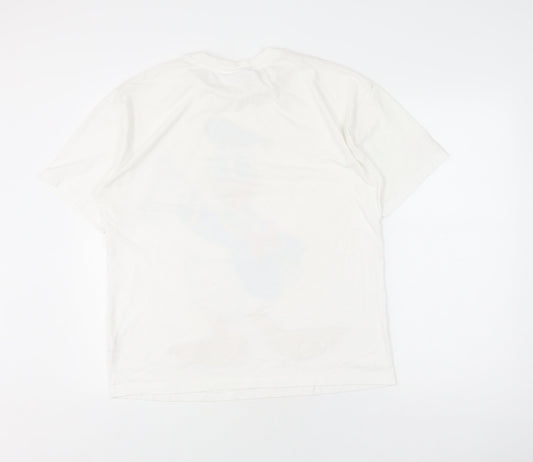 Disney White Donald Duck Unisex Graphic T-Shirt S 10/12