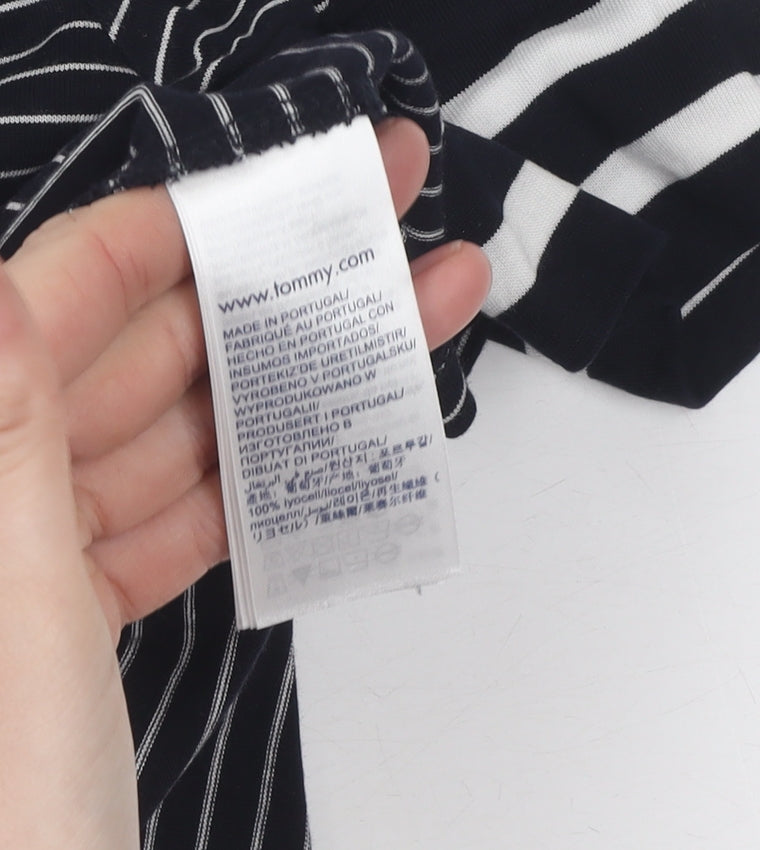 Tommy Hilfiger Women's Black Striped Jersey T-Shirt