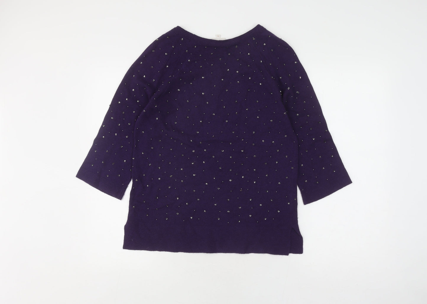 East Women's Purple Sequin Pullover Jumper XS