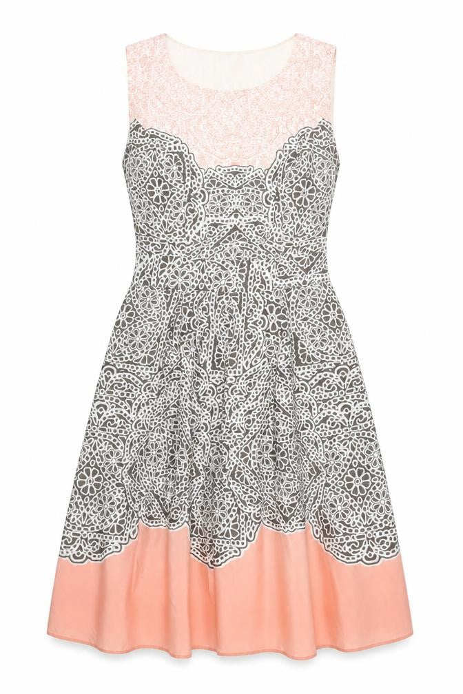 Laura Ashley Women's Pink Silk A-Line Dress, Size 8