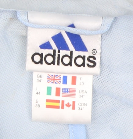 Adidas Men's Blue Windbreaker Jacket Size 34