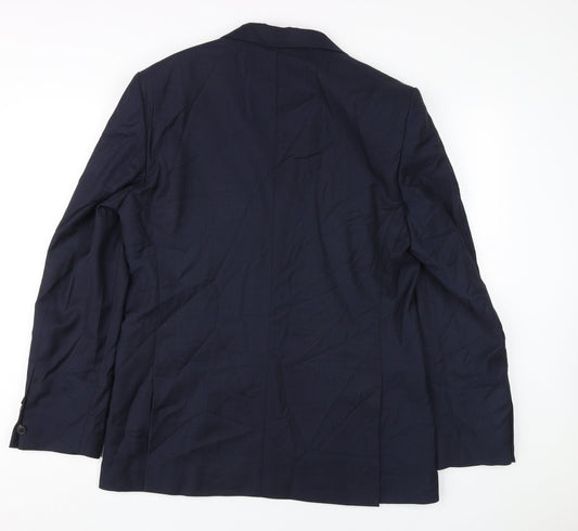 Jaeger Men's Blue Blazer, Size 40R, Wool, Formal
