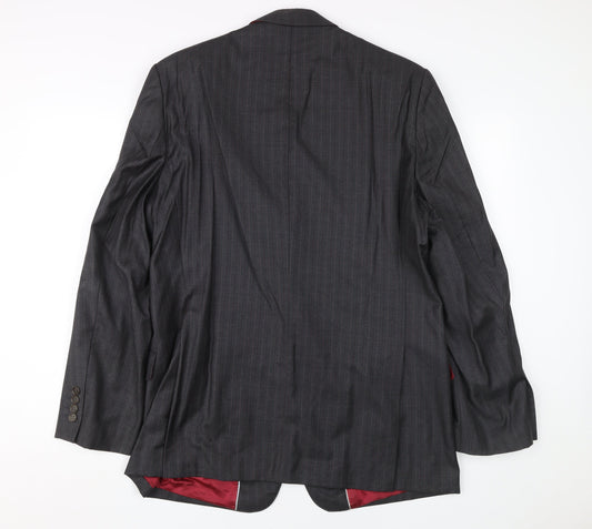 Magee Ireland Men's Black Striped 42R Wool Blazer - Business/Formal