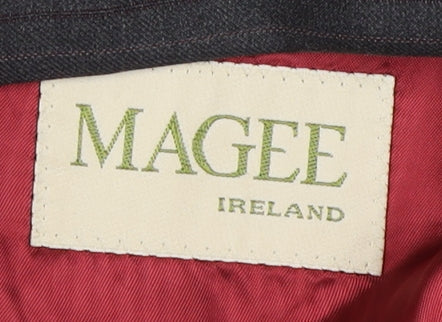Magee Ireland Men's Black Striped 42R Wool Blazer - Business/Formal