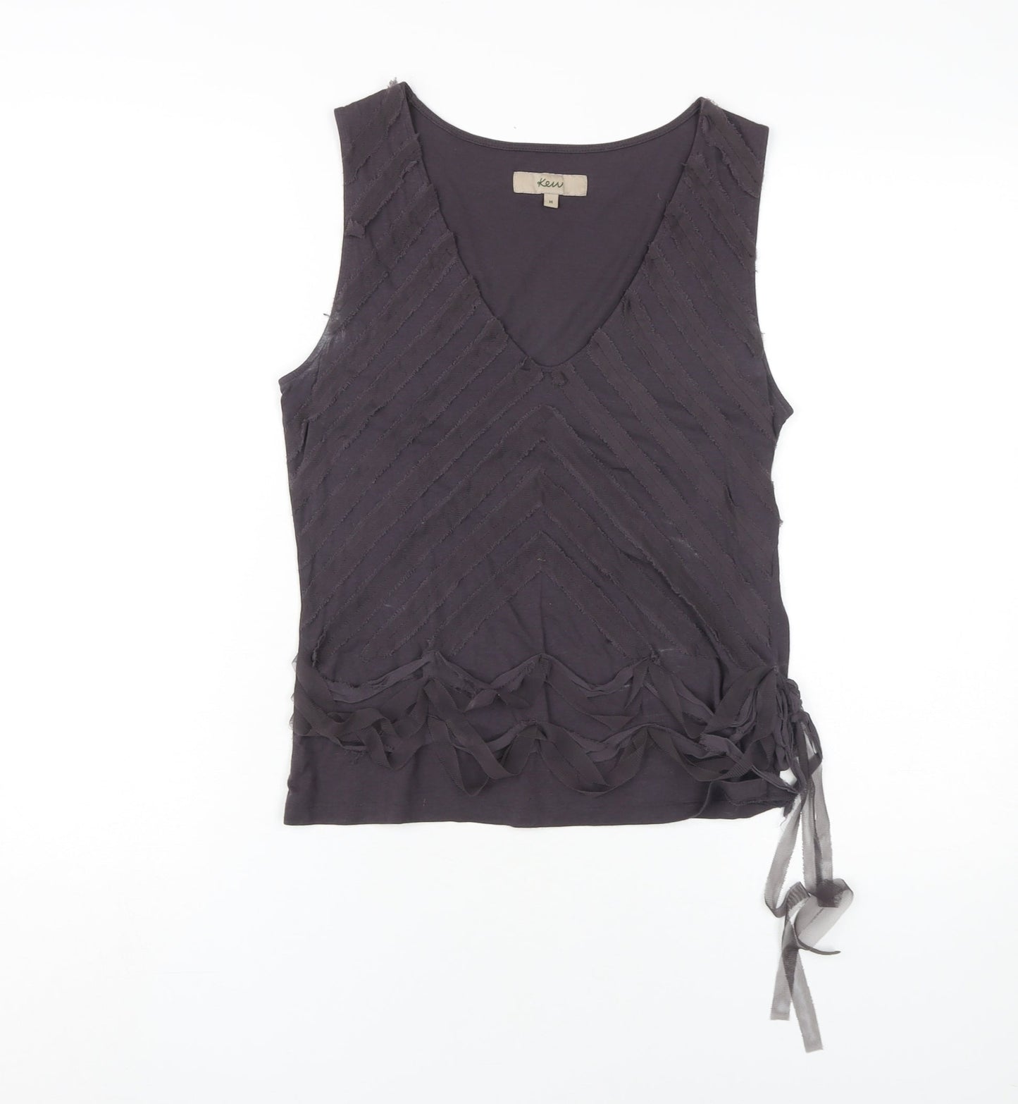 Kew Women's Black V-Neck Sleeveless Tank Top M
