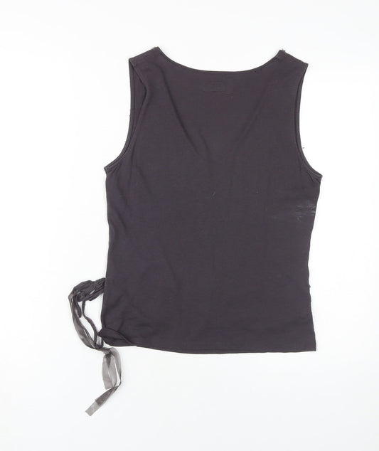 Kew Women's Black V-Neck Sleeveless Tank Top M