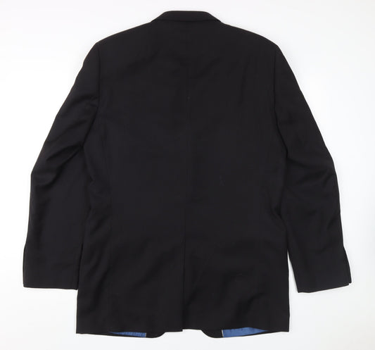 Daniel Hechter Men's Black Long Blazer, Size 40L, Wool