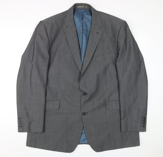 Centaur Men's Grey Blazer, 48, Long, Single-Breasted