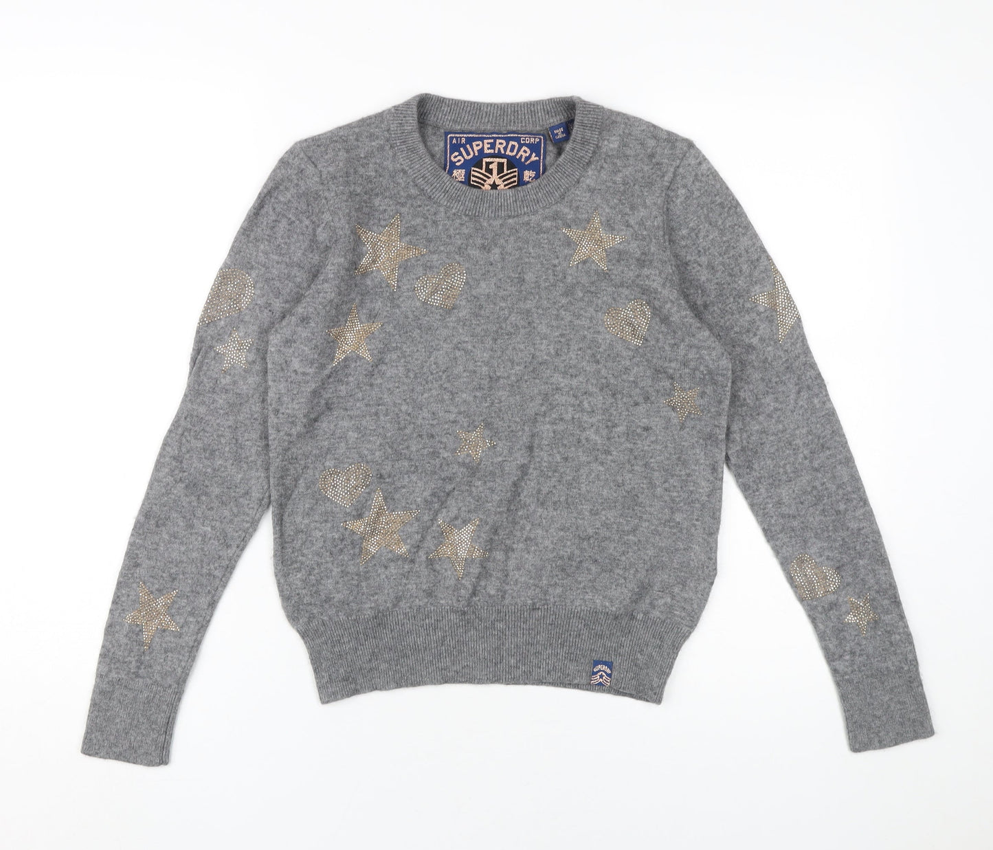 Superdry Women's Grey Pullover Jumper Size 12