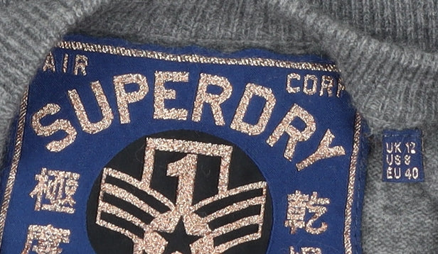 Superdry Women's Grey Pullover Jumper Size 12