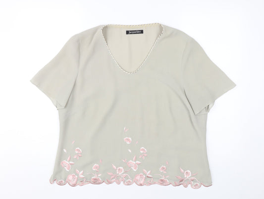 Jacques Vert Women's Beige Tunic Blouse Size 18