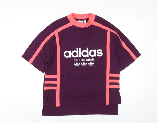 Adidas Purple Unisex T-Shirt, Size 10, Jersey Style