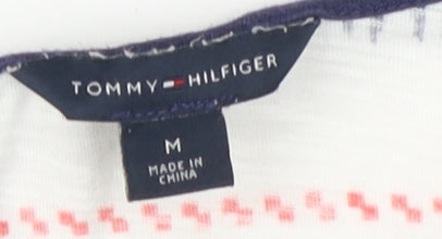 Tommy Hilfiger Women's Blue Striped T-Shirt, Size 12