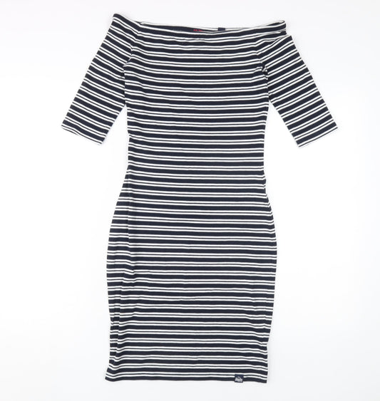 Superdry Women's Off Shoulder Striped Bodycon Dress XS