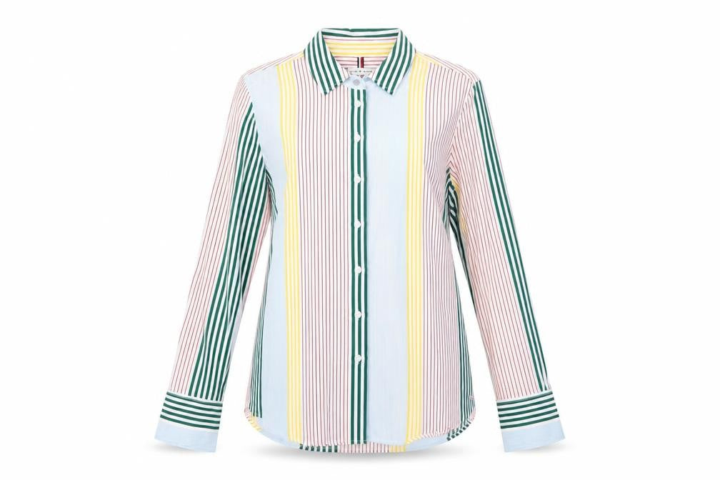 Womens UK Size 6 Tommy Hilfiger Multicoloured Viscose Button-Up