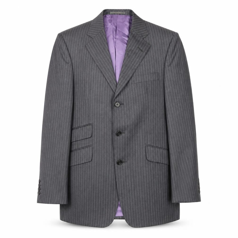 Mens 38 Chest Regular Aquascutum Grey Three-Button Blazer