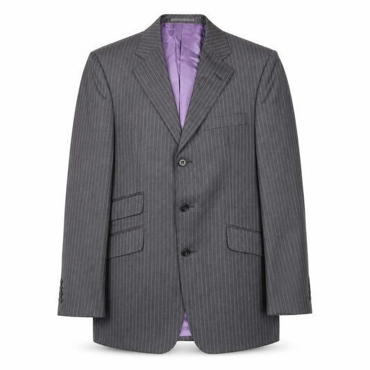 Mens 38 Chest Regular Aquascutum Grey Three-Button Blazer