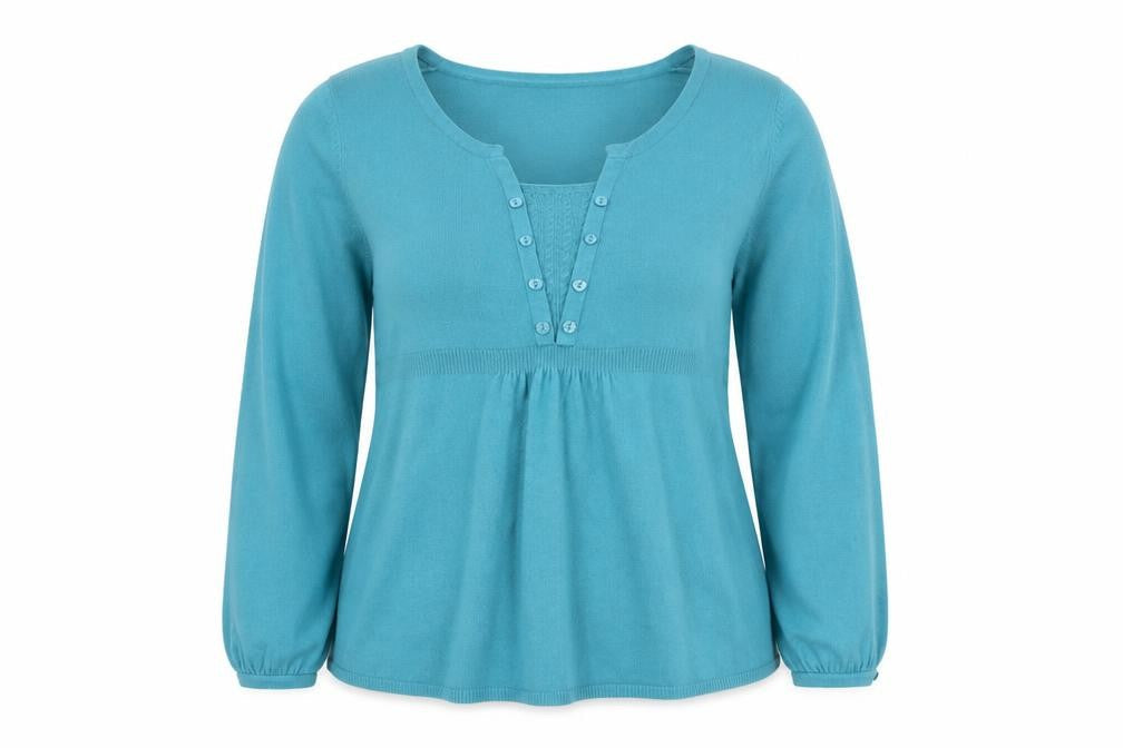 Marks and Spencer Women's Blue V-Neck Pullover Jumper