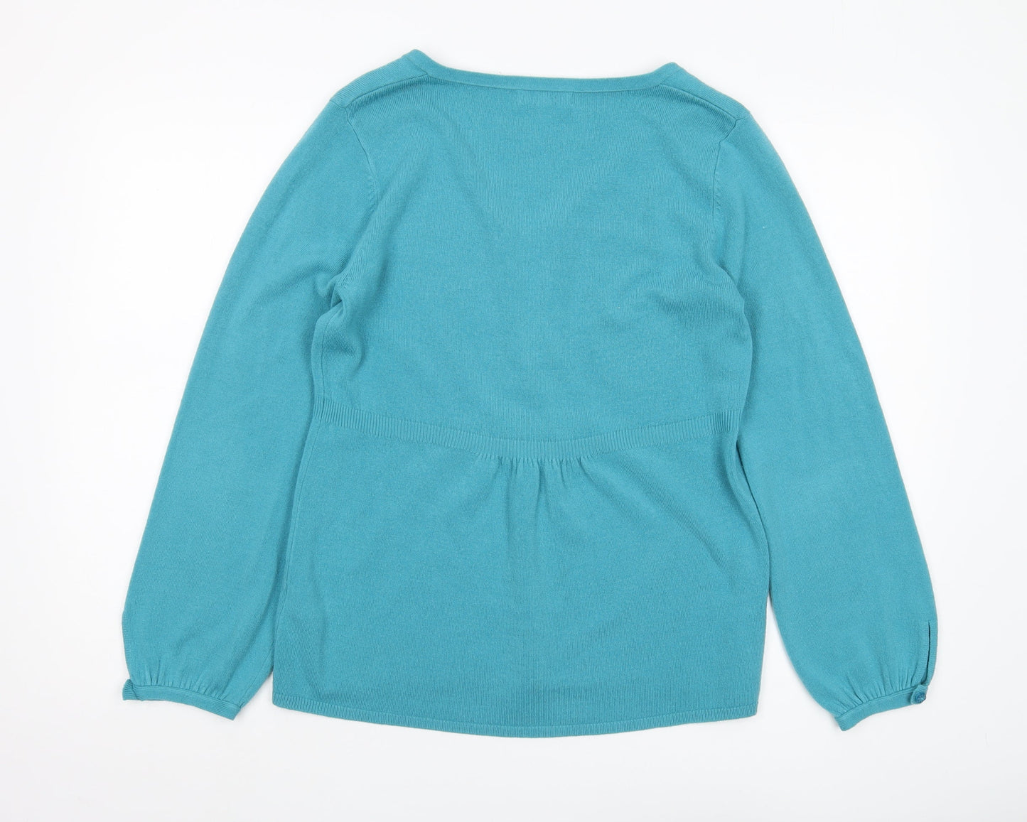 Marks and Spencer Women's Blue V-Neck Pullover Jumper