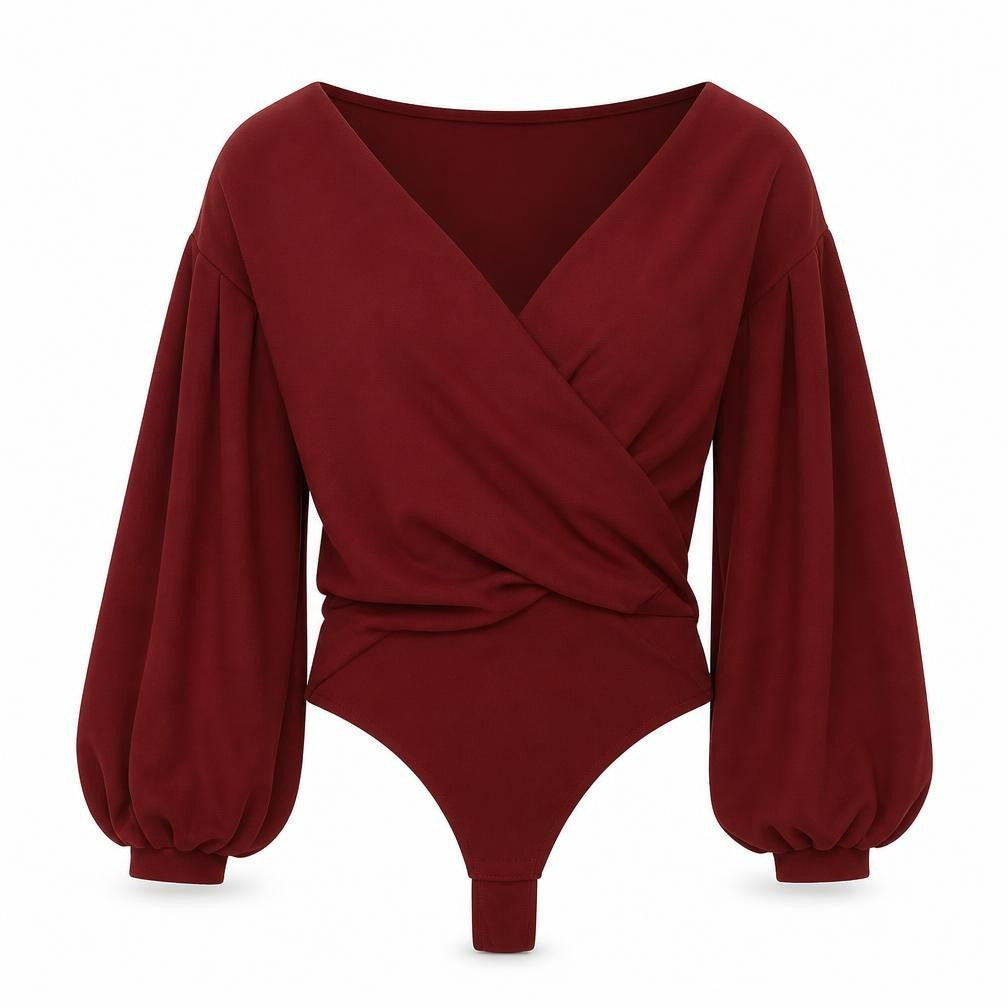 Front view of I SAW IT FIRST Red Long Sleeve Bodysuit, size 22