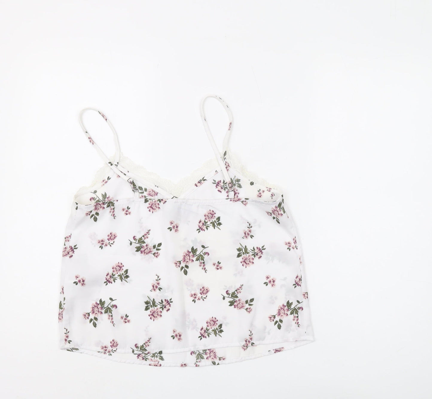 Hollister Women's White Floral Camisole Tank Top S