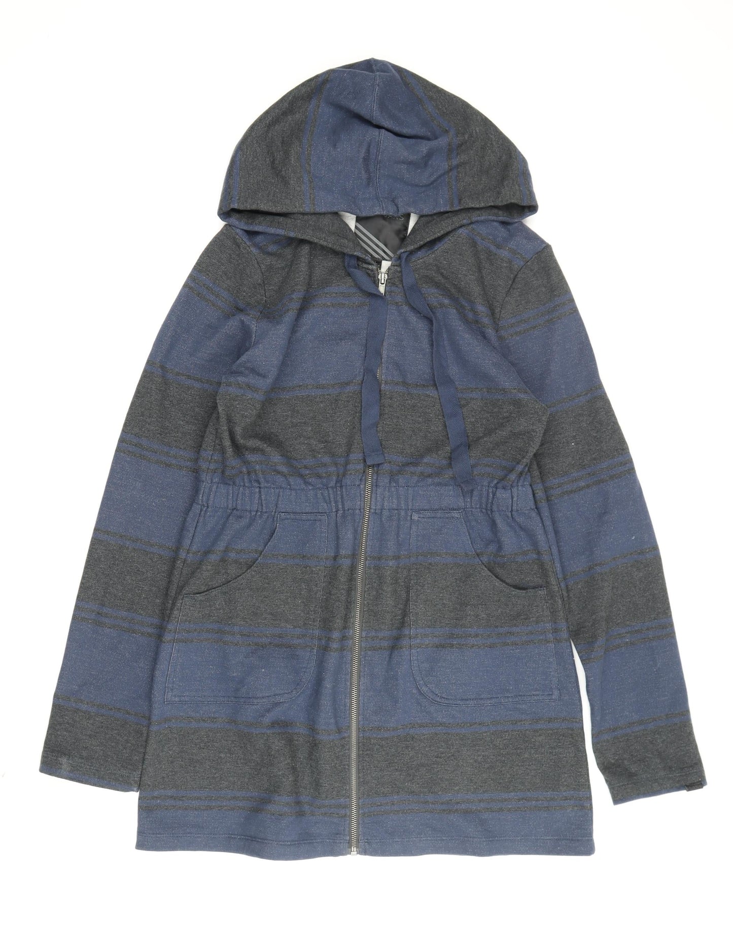 Vans Women's Blue Full Zip Hoodie L - Hooded & Striped