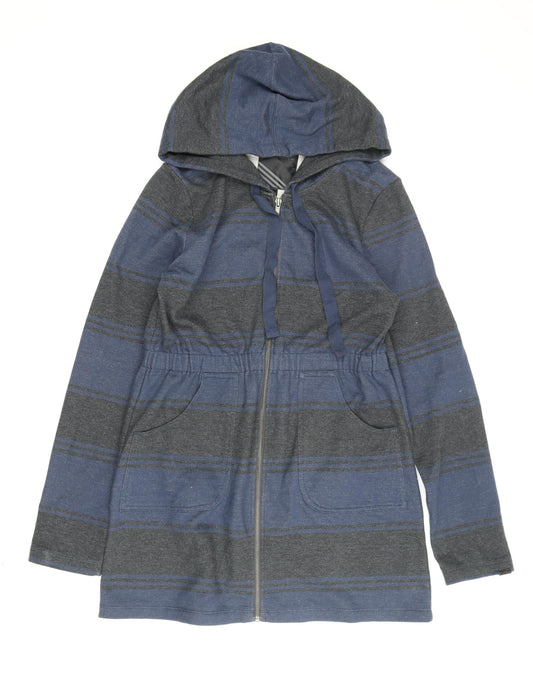 Vans Women's Blue Full Zip Hoodie L - Hooded & Striped
