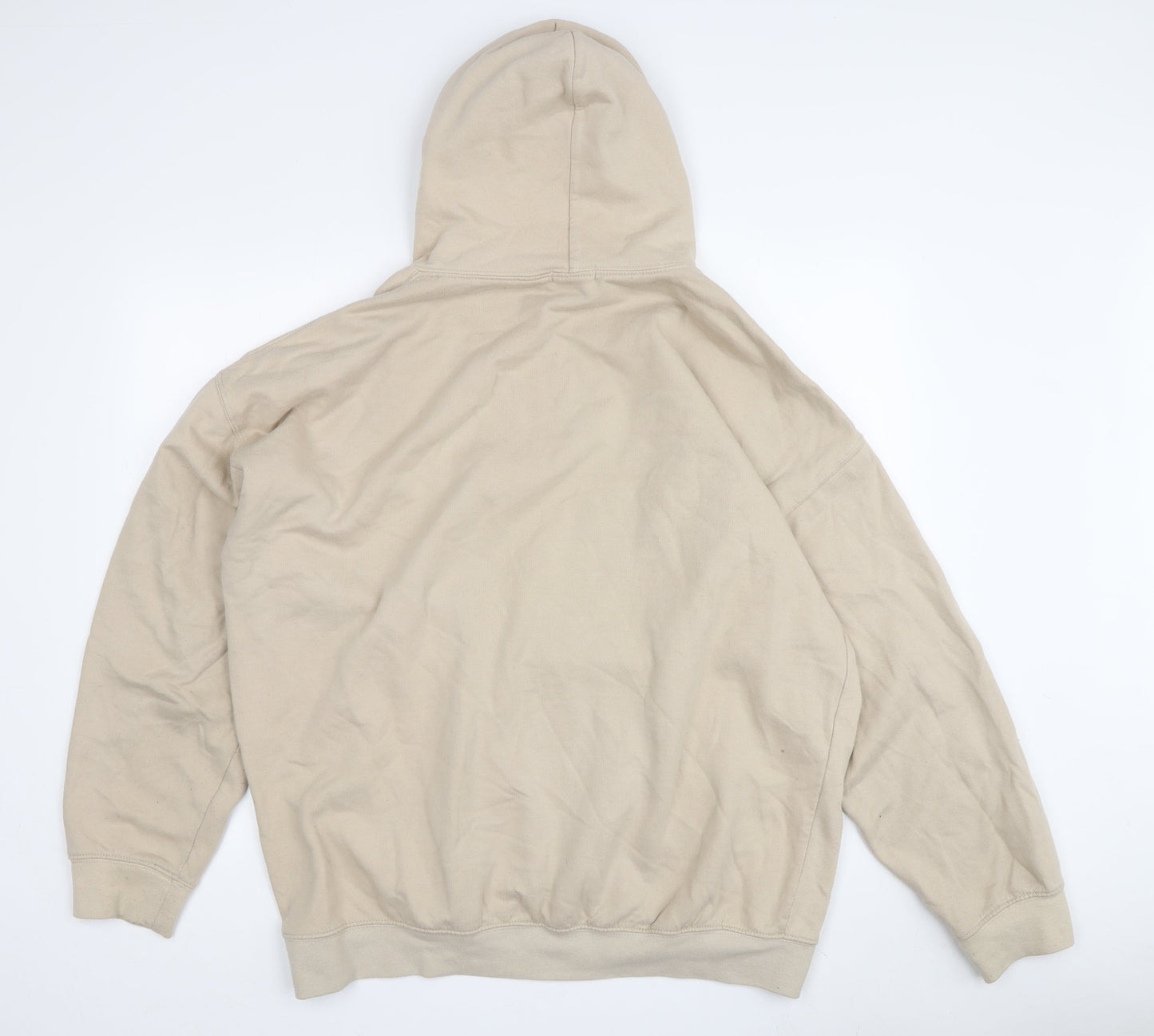 boohooMAN Men's Beige Pullover Hoodie M