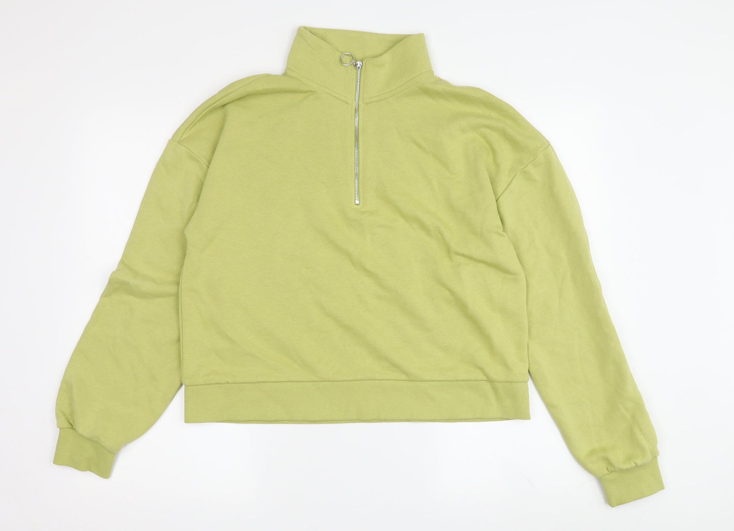 Stradivarius Women's Green Pullover Sweatshirt M