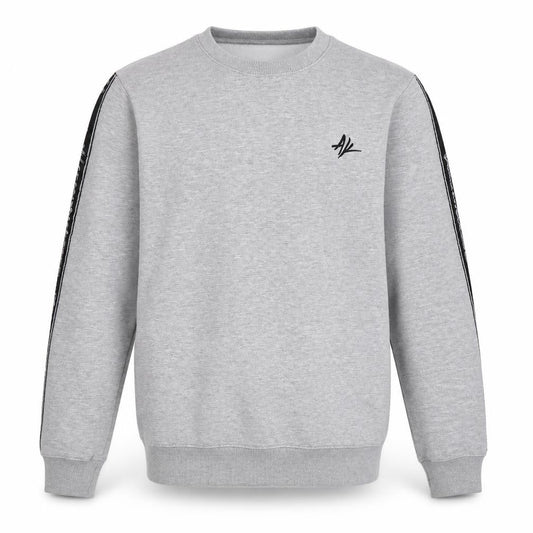 Front view of AKAI Men's Grey Pullover Sweatshirt Small