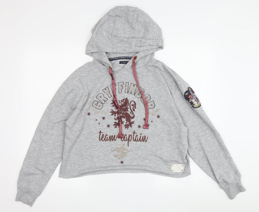 Harry Potter Women's Grey S Hoodie with Embroidered Accents