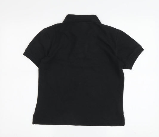Slazenger Girls Black Polo Shirt, Size 9-10 Years, Logo Accents