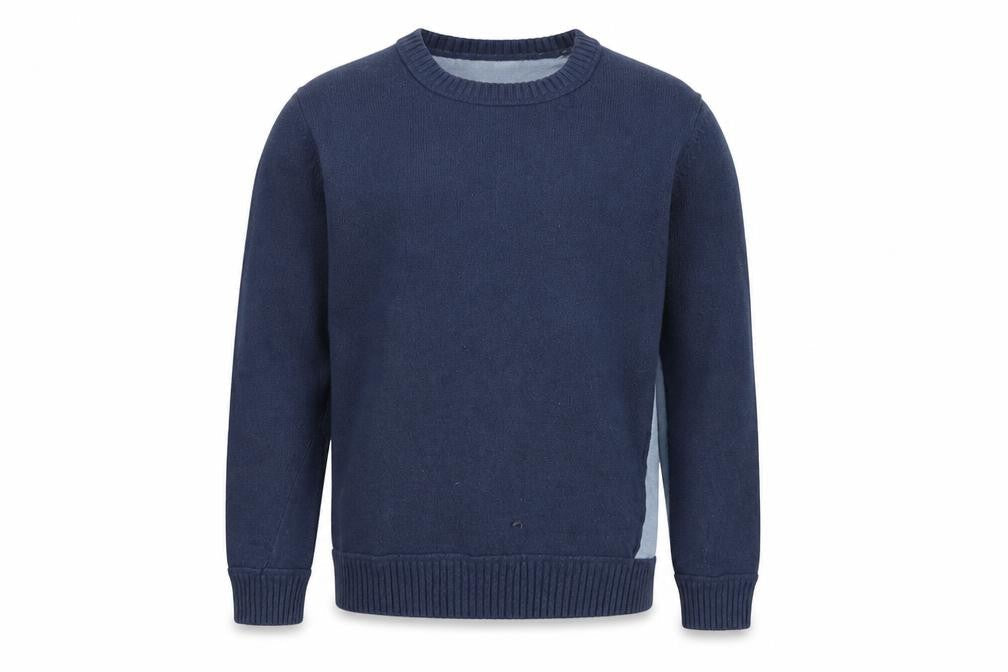 Front view of French Connection boys’ blue m jumper wool blend