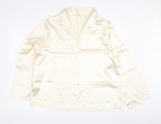 Marks and Spencer Women's Ivory Satin Pyjama Top, Size 20