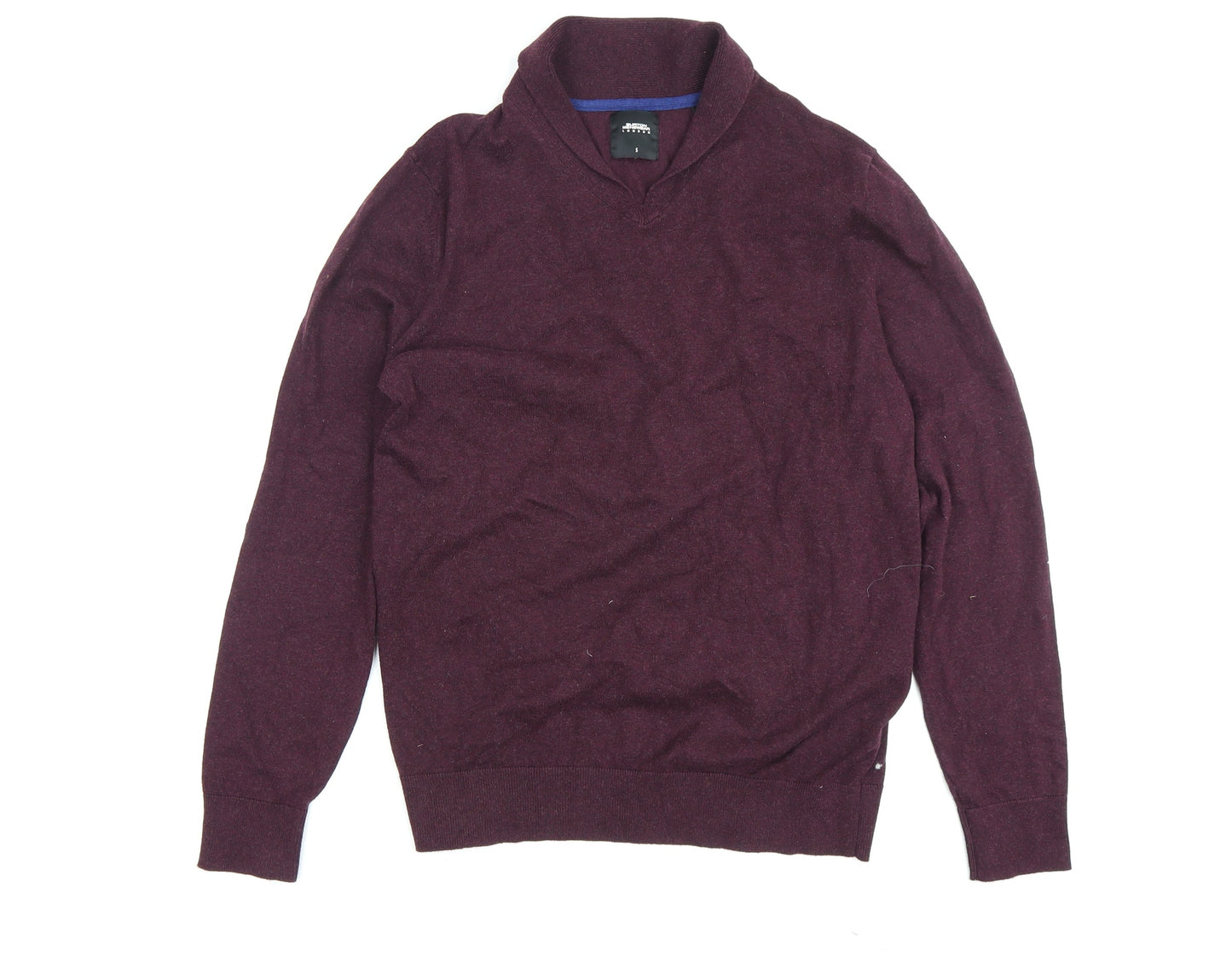 Marks and Spencer Men's Purple Mock Neck Jumper S