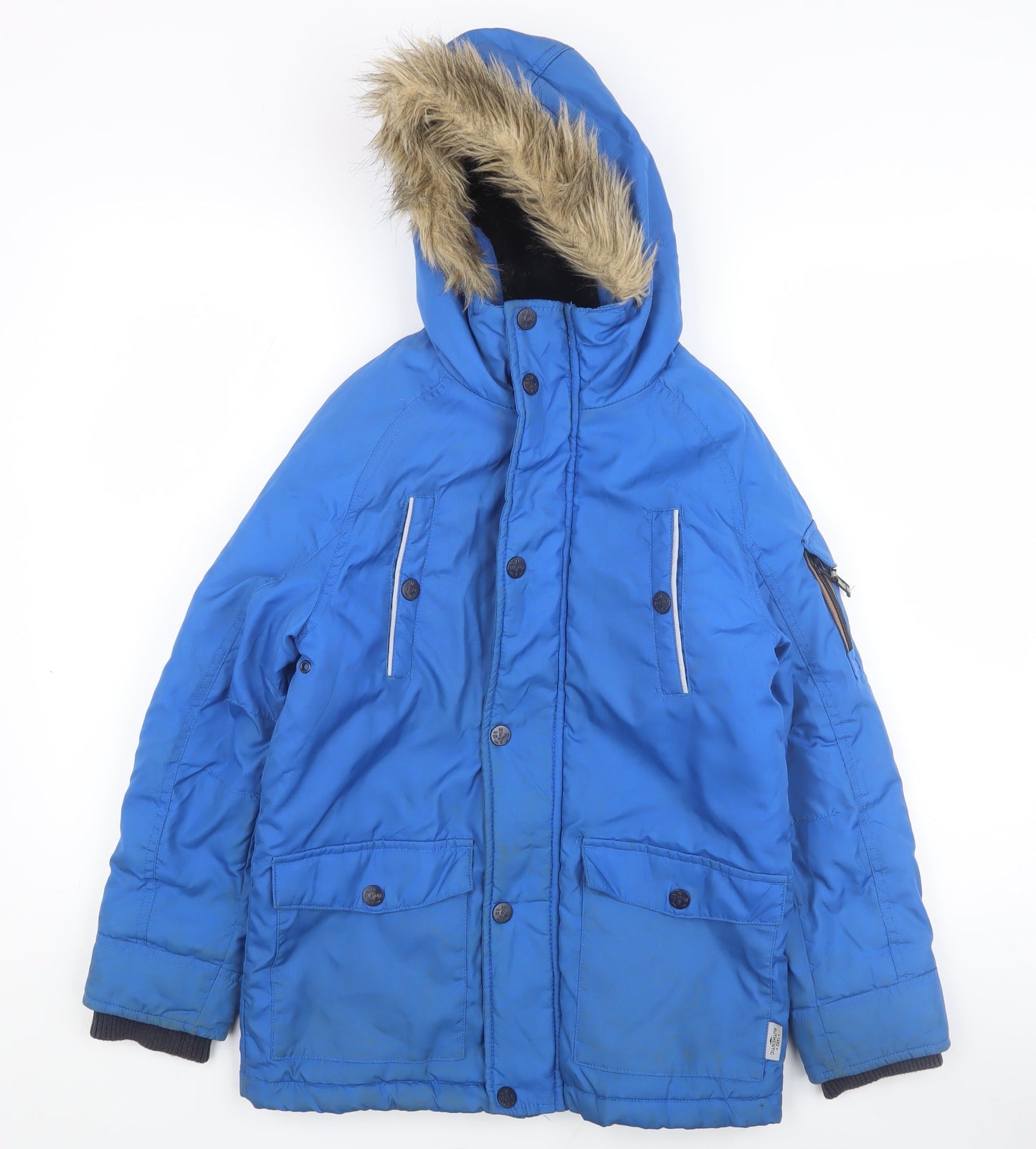 Next Boys Blue Puffer Jacket, 10 Years, Winter Ready