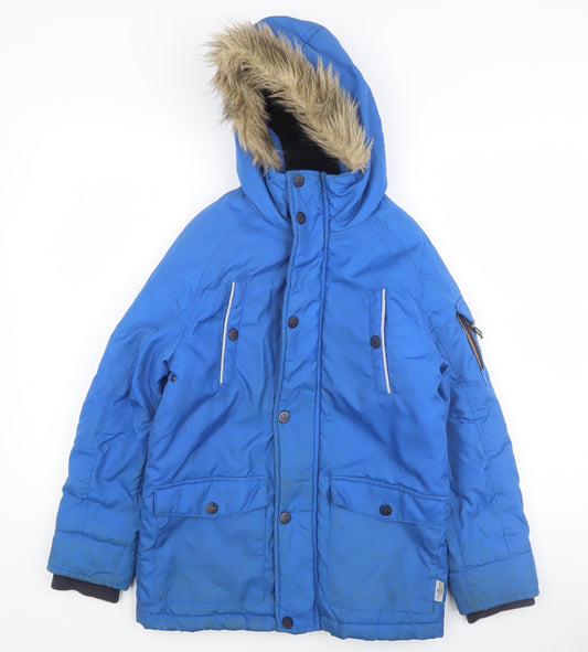 Next Boys Blue Puffer Jacket, 10 Years, Winter Ready
