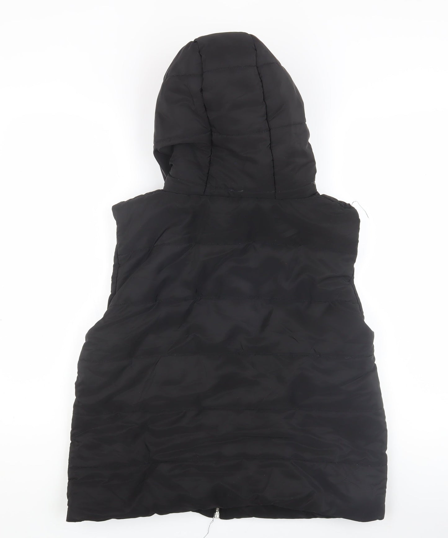 Boohoo Women's Black Hooded Sleeveless Waistcoat L