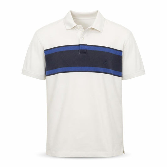 Nautica Men's Beige Polo Shirt, Short Sleeve, Cotton XL