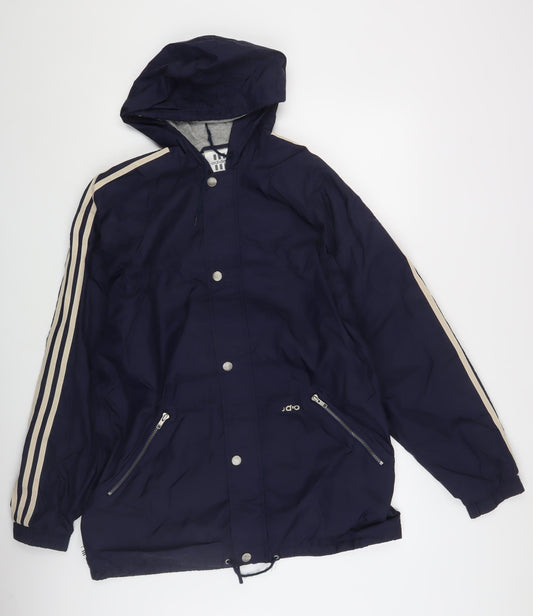 adidas Men's Blue Windbreaker Jacket M, Hooded, Casual